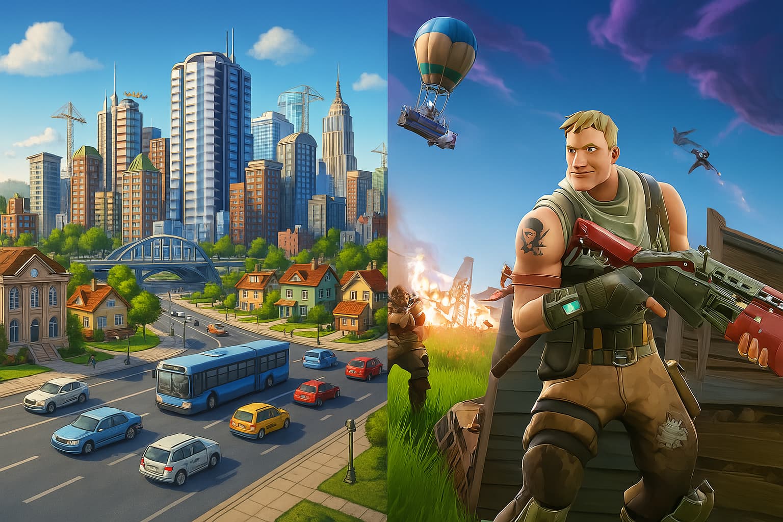 تفاوت سیم سیتی و فورتنایت